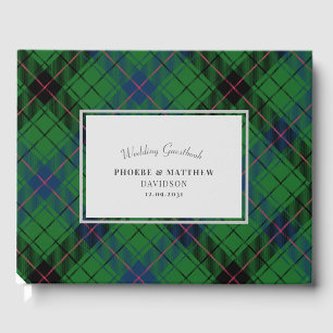 Livro De Visitas Elegante Xadrez Davidson Xadrez Verde Tartan Rústi