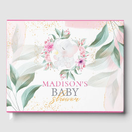 Livro De Visitas Elephant Elegante de chá de fraldas Personalizada