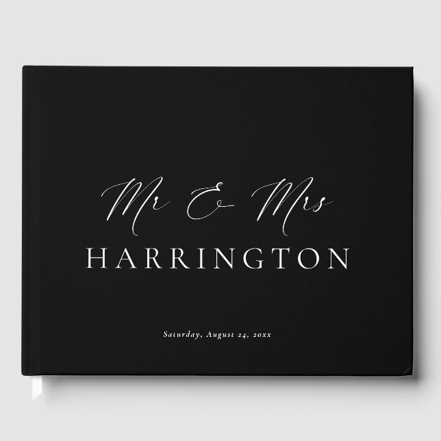 Livro De Visitas Ellesmere Black Mr & Mrs Wedding (Frente)