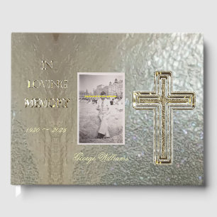 Livro De Visitas Em elegante transversal dourado da tipografia