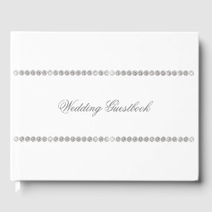 Livro De Visitas Embelação De Diamante No Casamento Branco