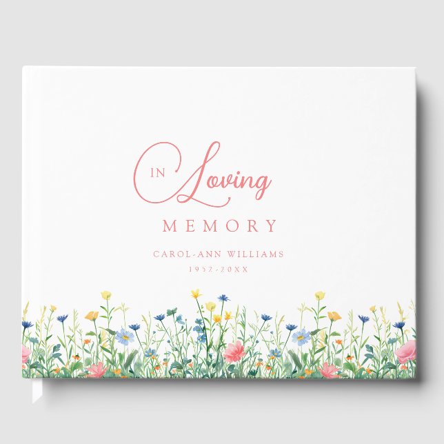 Livro De Visitas Encantado, funerário "In Loving Memory" (Frente)