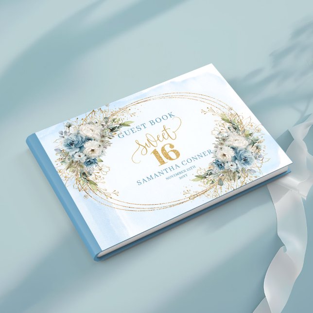 Livro De Visitas Enchanted Dusty Blue Greenery Sweet Sixteen Guest  (Enchanted Dusty Blue Greenery Sweet Sixteen Guest Book)