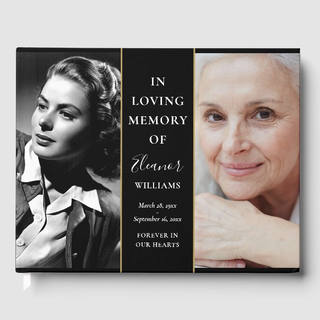 Livro De Visitas Então E Agora 2 Fotografia do Funeral Memorial (Frente)