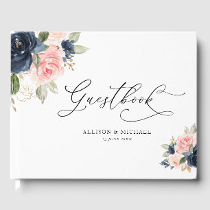 Livro De Visitas Escova elegante e guia de casamento floral de mari