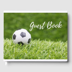 Livro De Visitas Esfera de futebol com grama verde 