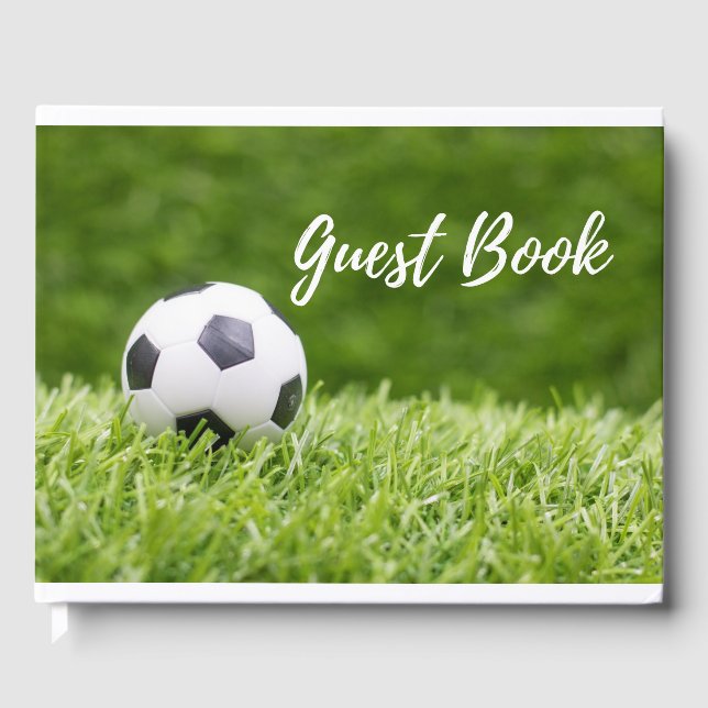 Livro De Visitas Esfera de futebol com grama verde (Frente)
