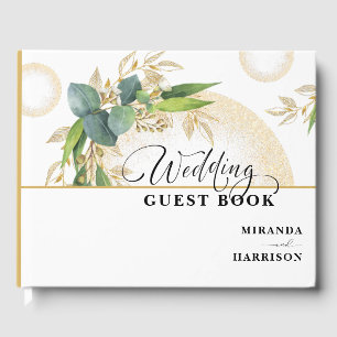 Livro De Visitas Esferas Douradas e Casamento Botânico