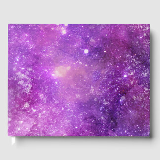 Livro De Visitas Espaço de Abstrato de Aquarela e Fundo de Estrelas