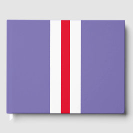 Livro De Visitas Esportes Vermelho Branco - Listras Verticais Em Pe