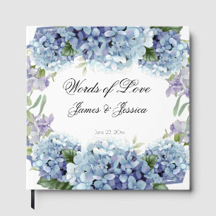 Livro De Visitas Esquece-Me-Não-Flores Casamento Elegante De Aquare
