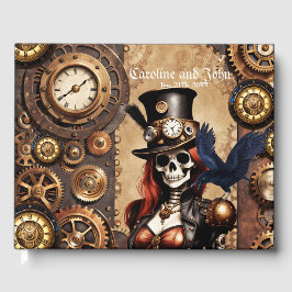 Livro De Visitas Esqueleto Steampunk Mais Comprido