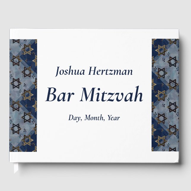 Livro De Visitas Estrela da Bar Azul de David Mitzvah Mazel Tov (Frente)