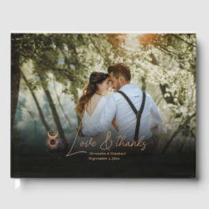 Livro De Visitas Estrelas Celestiais de Ouro Místico Casamento