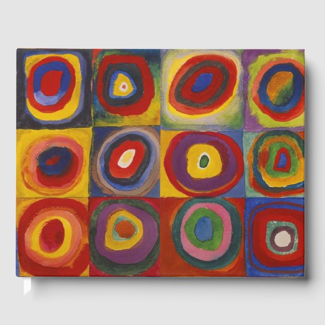 Livro De Visitas Estudo de Cor de Kandinsky Quadrados Quadrados Col (Frente)