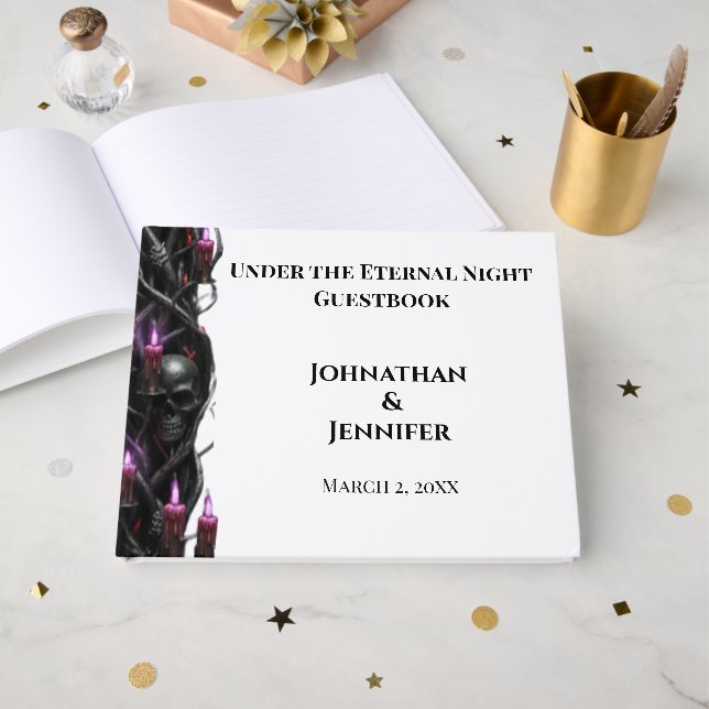 Livro De Visitas Eternal Night Gothic Vampire Wedding Dark Romance (Frente aberta)