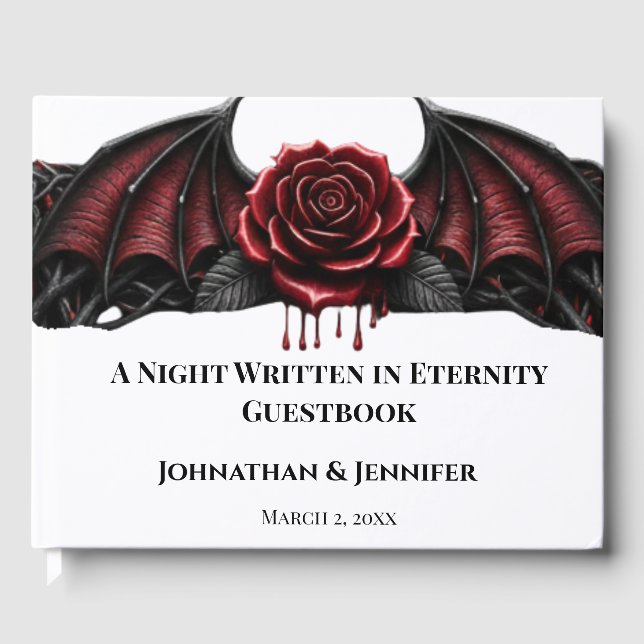 Livro De Visitas Eternal Night Gothic Vampire Wedding Dark Romance (Frente)