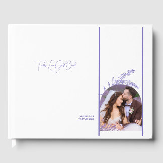 Livro De Visitas Eterno Ama flores roxas e foto