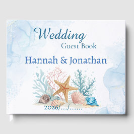 Livro De Visitas Ethereal Beach Starfish & Sand Dollar Wedding 