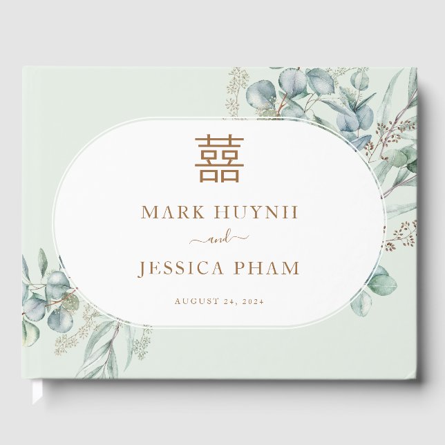 Livro De Visitas Eucalipto Chinês Dupla Felicidade/Música Hy (Frente)