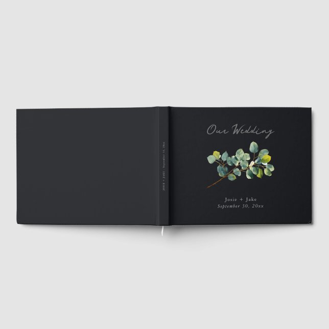 Livro De Visitas Eucalyptus branch wedding guest book (Completo)