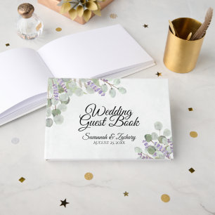 Livro De Visitas Eucalyptus e Lavanda Boho Chic Casamento