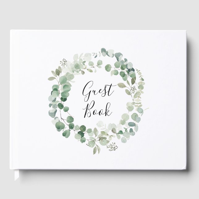 Livro De Visitas Eucalyptus Wreath Botanical Weding Book (Frente)