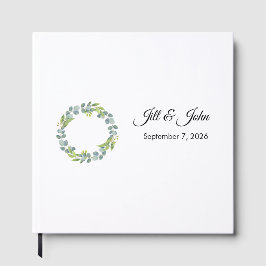 Livro De Visitas Eucalyptus Wreath Landscape Wedding Guest Book