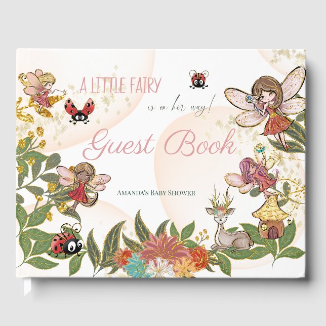 Livro De Visitas Fada Ladybug de Floresta Encantada por Whimsso Mág (Frente)