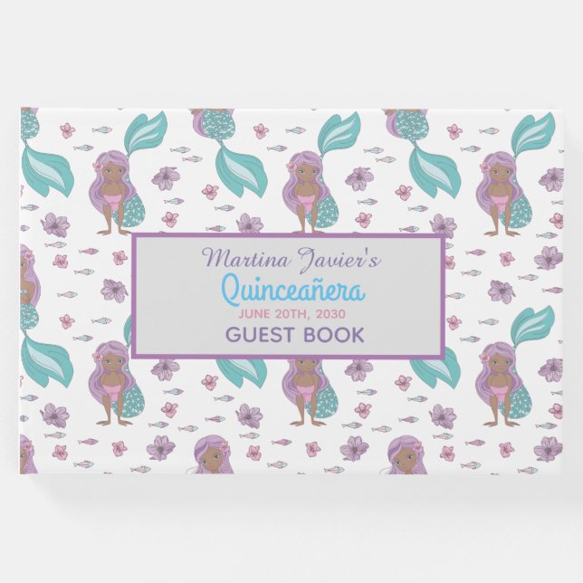 Livro De Visitas Fada - Sereia Quinceañera 15 Birthday (Frente)