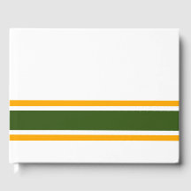Faixas de Borda Amarelo Verde Florestal em Branco