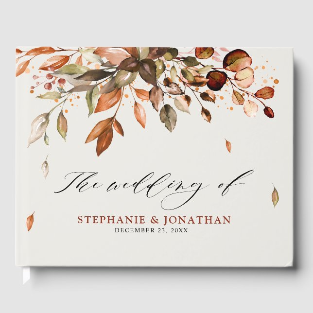 Livro De Visitas Fall Autumn Deixa Casamento Russo de Boho (Frente)