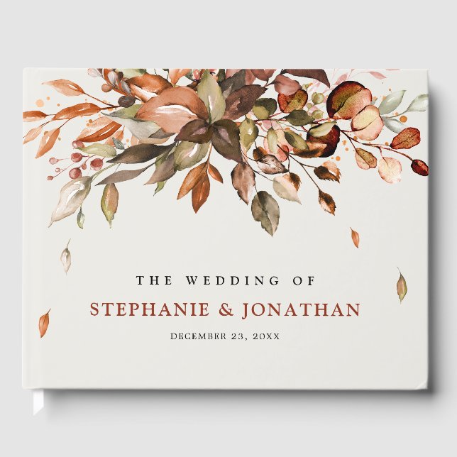 Livro De Visitas Fall Autumn Deixa Casamento Russo de Boho (Frente)