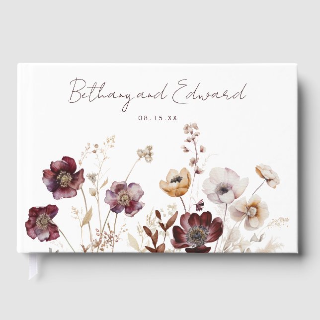 Livro De Visitas Fall Floral Wedding (Frente)