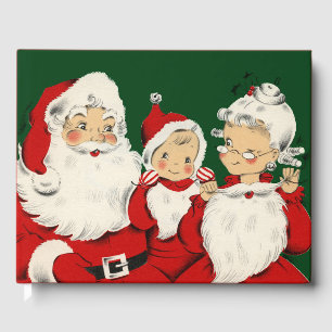 Livro De Visitas Família de Papai Noel Retro Meados do Século – Kit