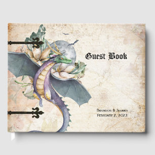 Livro De Visitas Fantasia Dragão Conto de Fadas