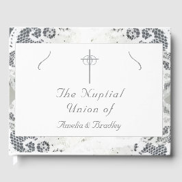 Livro De Visitas Faux Lace Wedding