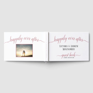 Livro De Visitas Felicidade Eterna Rosa Dourado Moderno Casamento S