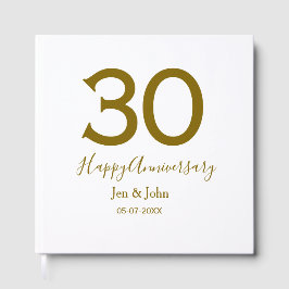 Livro De Visitas Feliz 30º aniversário nome data letra dourada em n