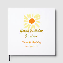 Livro De Visitas Feliz aniversário amarelo laranja aniversário boh