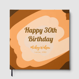 Livro De Visitas Feliz aniversário de 30 anos em madeira rústica de