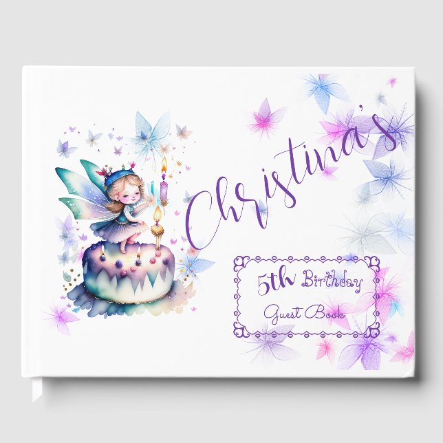 Livro De Visitas Feliz aniversário Fada 01 (Frente)