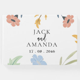 Livro De Visitas Feliz Joyful Colorful Floral Weding Guestbook