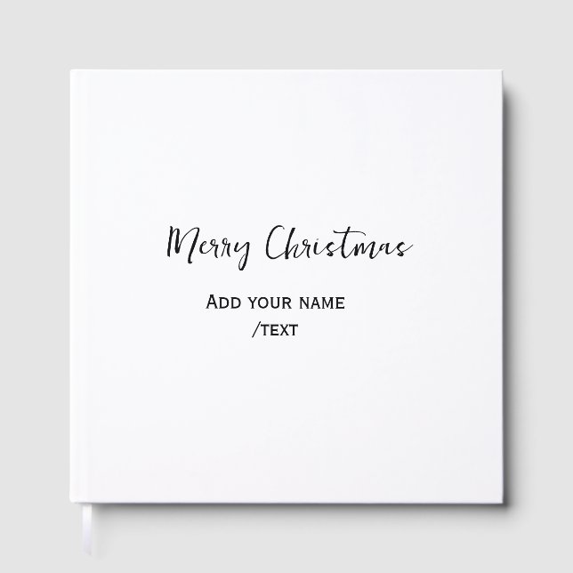 Livro De Visitas Feliz Natal Elegante adiciona texto simples modern (Frente)