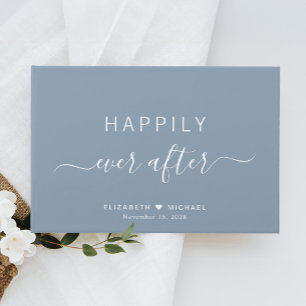 Livro De Visitas Felizes Para Sempre Casamento Azul Empoeirado
