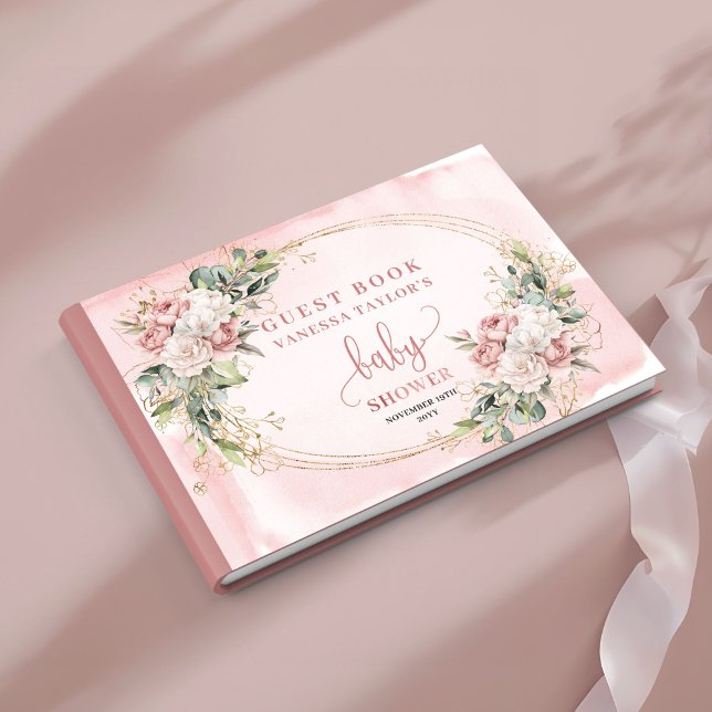 Livro De Visitas Feminine Floral Rose Gold Greenery Guest Book (Feminine Floral Rose Gold Greenery Guest Book)