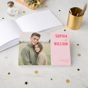 Livro De Visitas Feminino Rosa Minimalista Foto