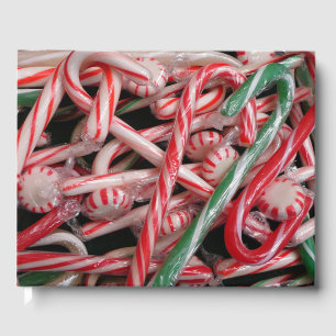 Livro De Visitas Feriado de Natal Candy Canes and Peppermints