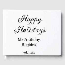 Livro De Visitas Feriados felizes adicionam nome data ano simples m