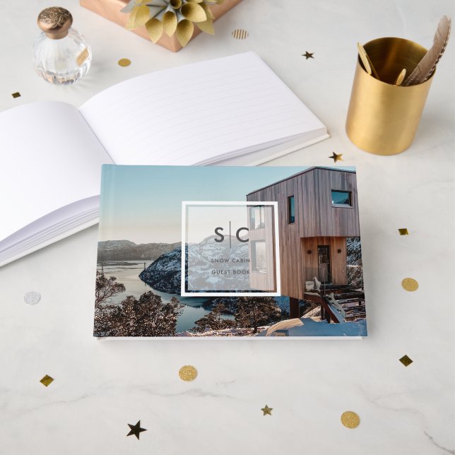 Livro De Visitas Férias de Cabina de Neve Aluguel Comentários (Frente aberta)